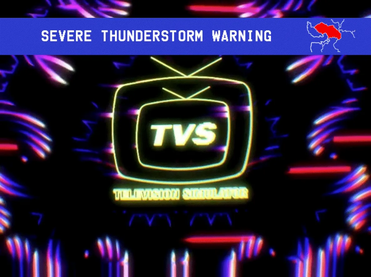 Overlay example featuring a severe weather alert